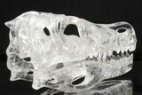 Carved Quartz Crystal Dinosaur Skull - Roar! #218503-6